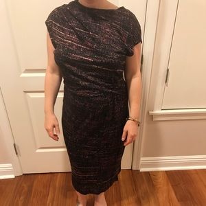 Bronze/brown color midi dress